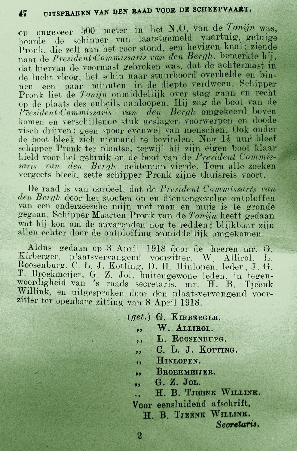 President Commissaris van den Bergh